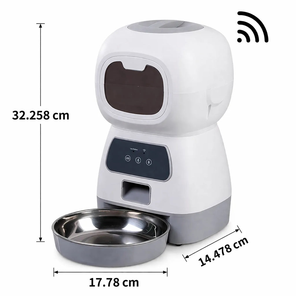 Distributeur croquette chat WiFi 3,5L - Message vocal inclus