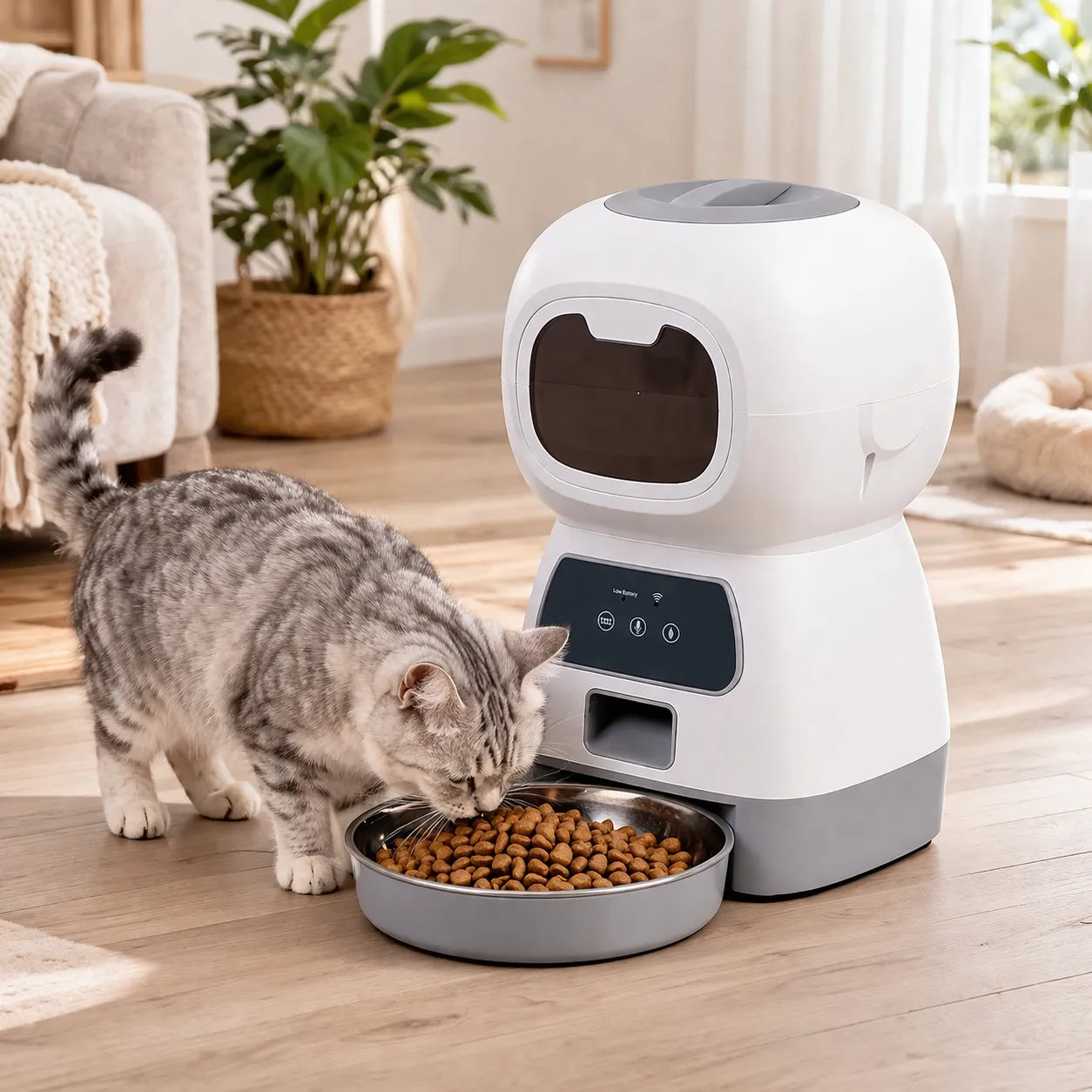 Distributeur croquette chat WiFi 3,5L - Message vocal inclus