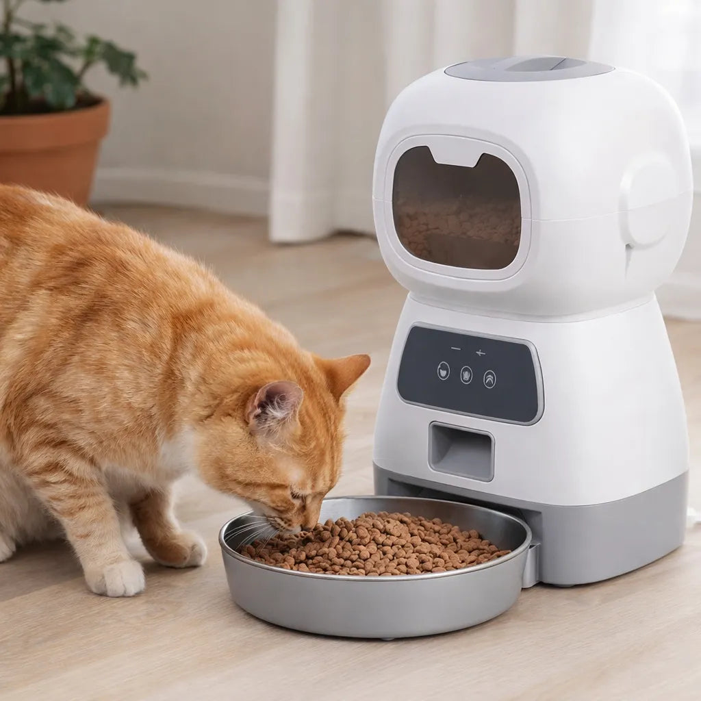 Distributeur croquette chat WiFi 3,5L - Message vocal inclus