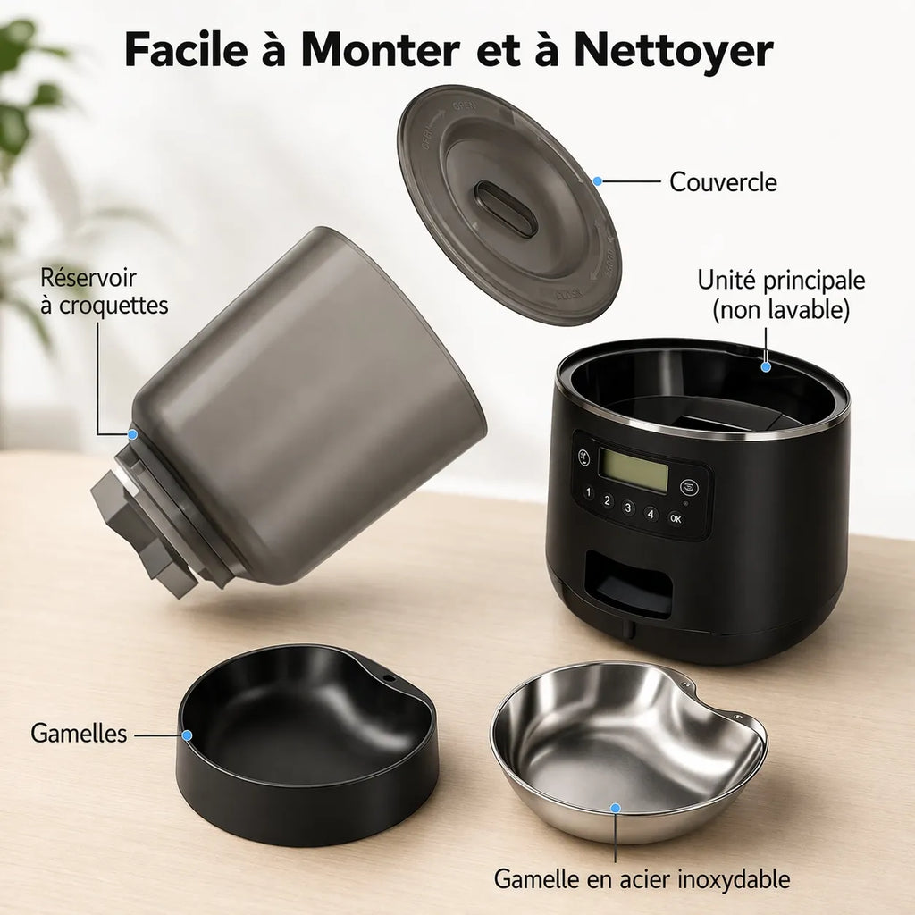 Distributeur croquettes chat 4L - Programmable anti-insectes