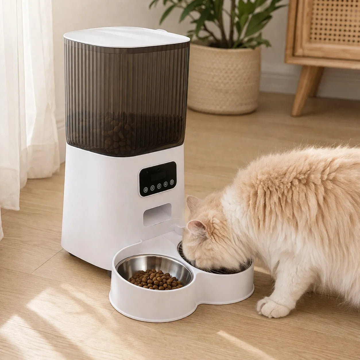 Distributeur eau et croquette chat - Connecté avec caméra HD