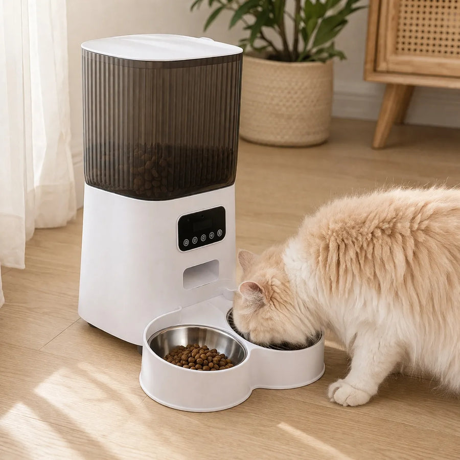 Distributeur eau et croquette chat - Connecté avec caméra HD