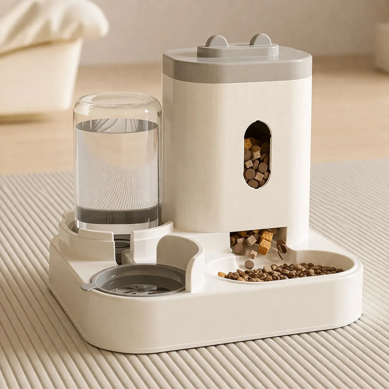 Distributeur eau et croquette chat - Grande capacité