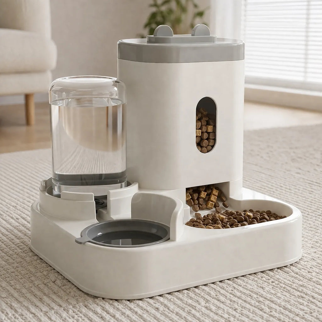 Distributeur eau et croquette chat - Grande capacité
