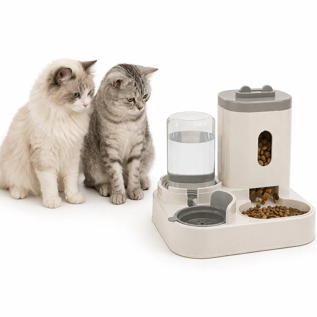 Distributeur eau et croquette chat - Grande capacité