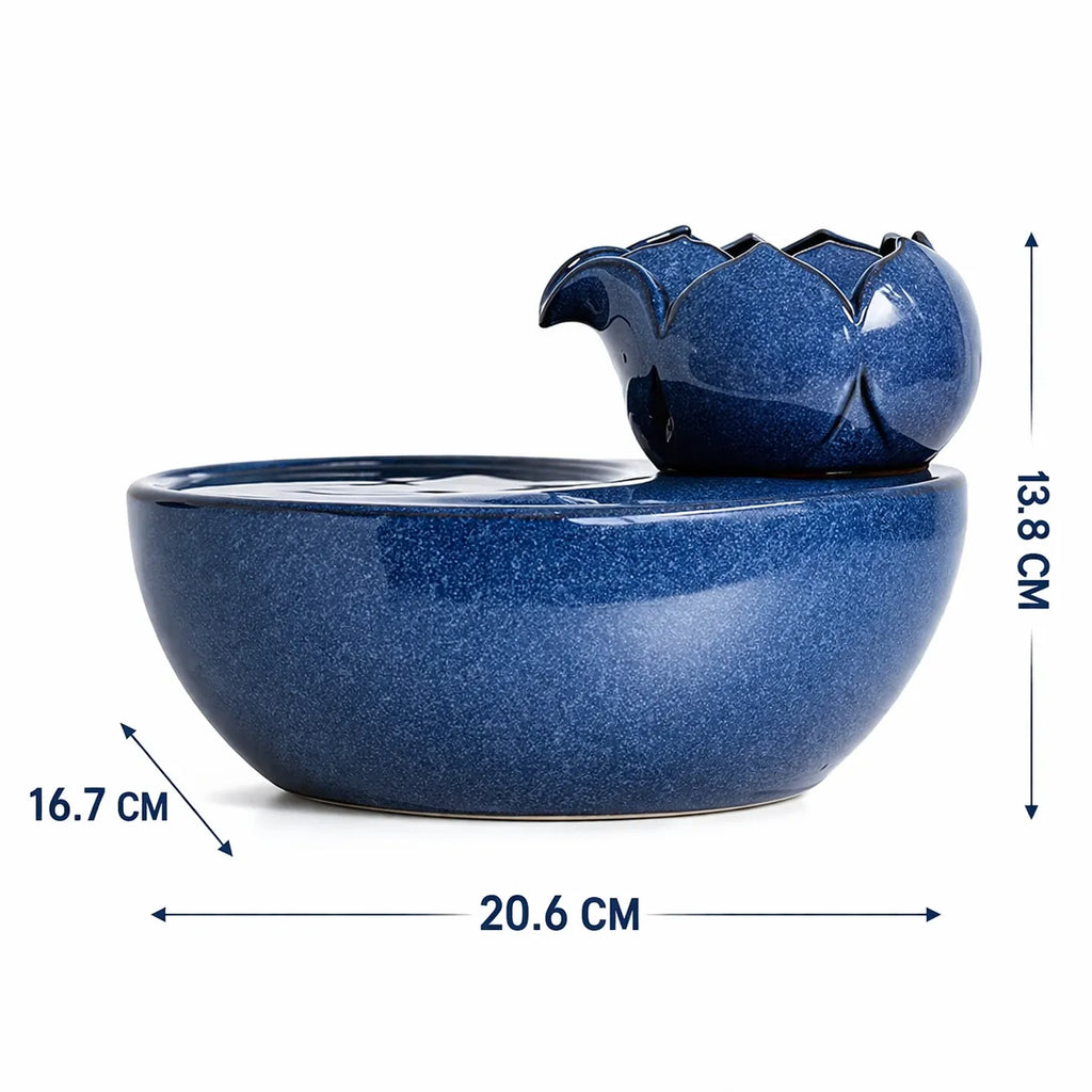 Fontaine à eau chat en céramique - Abreuvoir filtrant 1,5 L