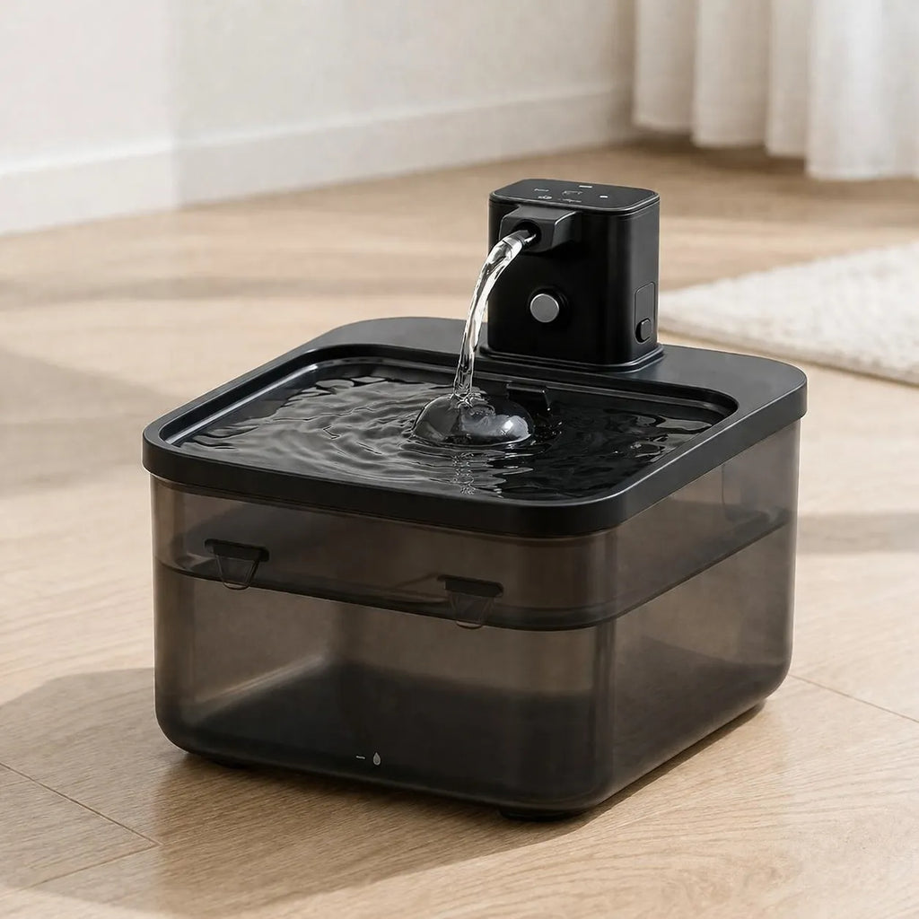 Fontaine à eau sans fil chat - Acier inoxydable 2,5 L