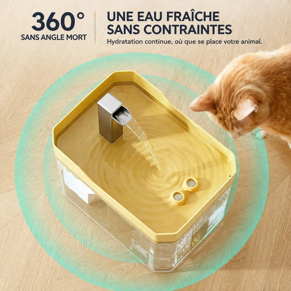 Fontaine filtrante pour chat - Distributeur eau silencieux 1,5L