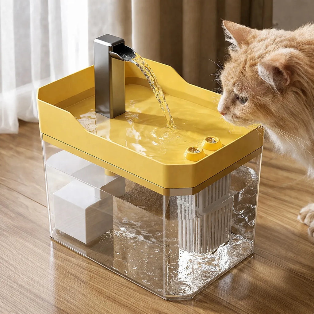 Fontaine filtrante pour chat - Distributeur eau silencieux 1,5L