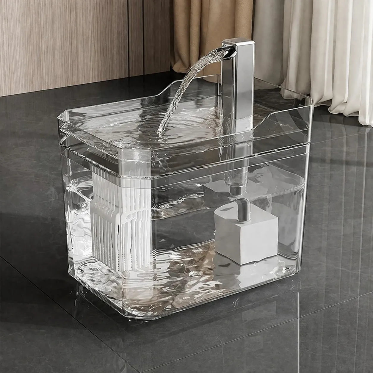 Fontaine filtrante pour chat - Distributeur eau silencieux 1,5L