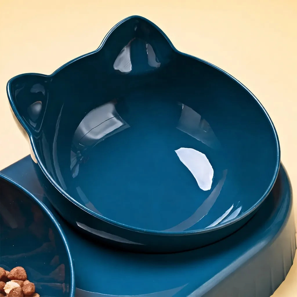 Gamelle chat 3 en 1 - Bols inclinés et distributeur d'eau