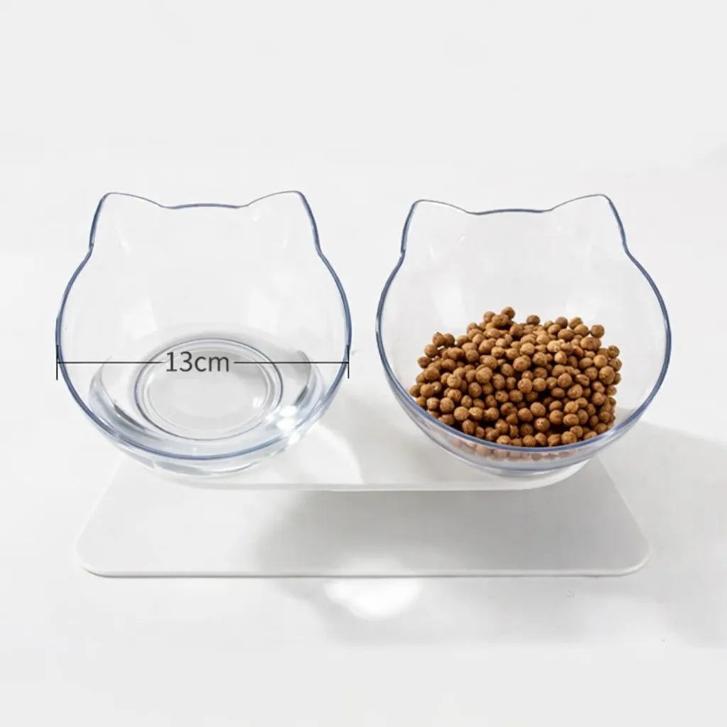 Gamelle chat double antidérapante inclinée 15°