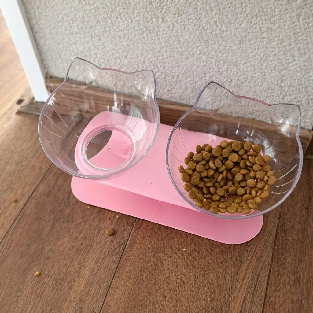 Gamelle chat double antidérapante inclinée 15°