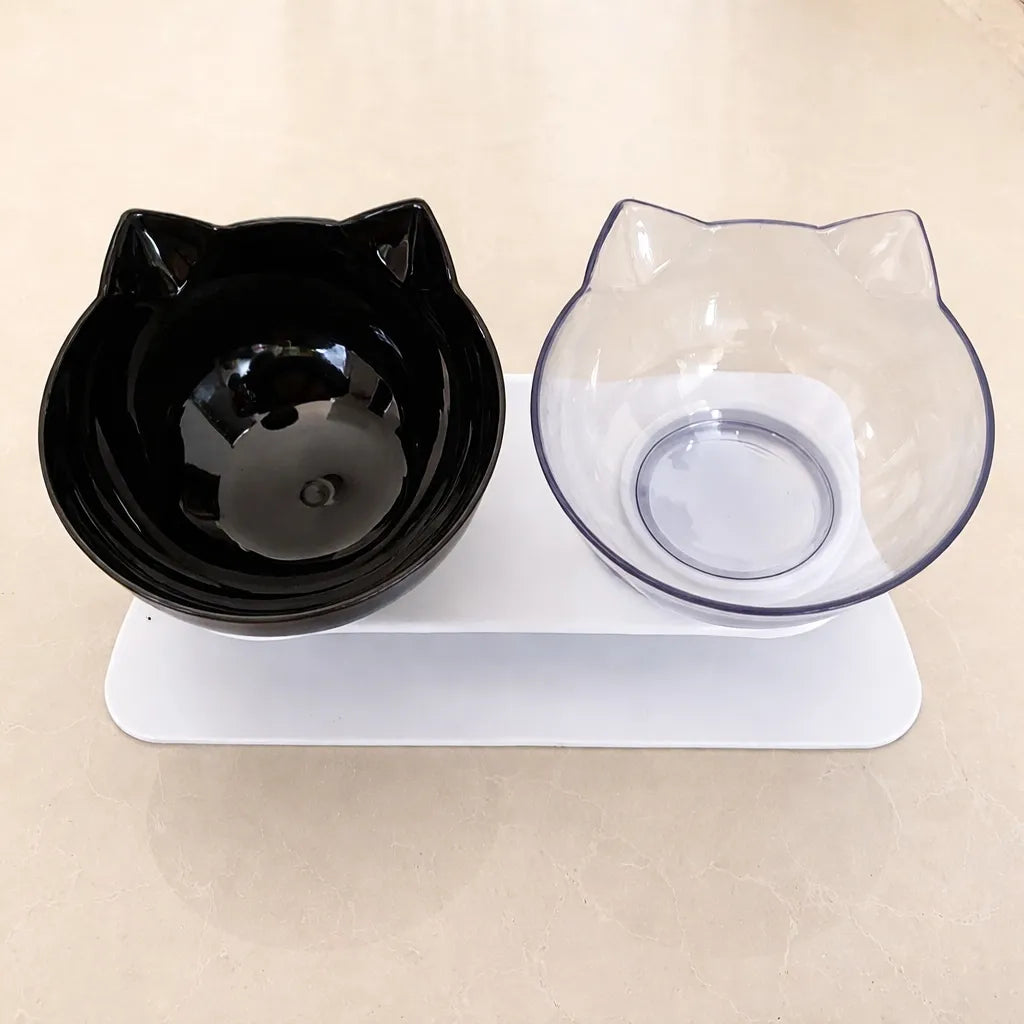 Gamelle chat double antidérapante inclinée 15°