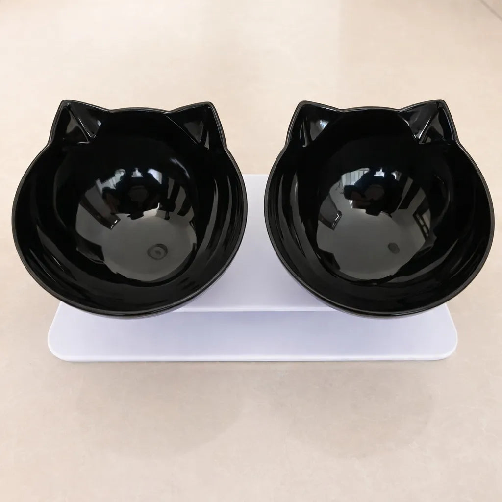 Gamelle chat double antidérapante inclinée 15°