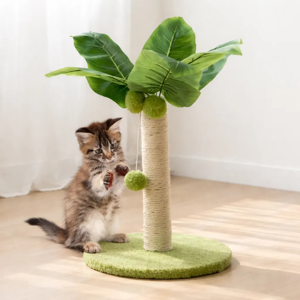 Griffoir poteau chat - Arbre Cocotier en Sisal Naturel