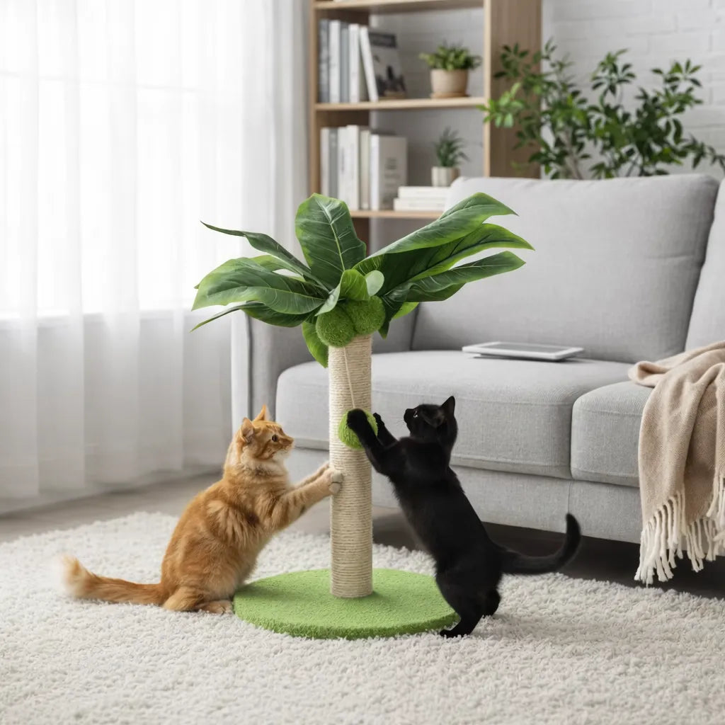 Griffoir poteau chat - Arbre Cocotier en Sisal Naturel