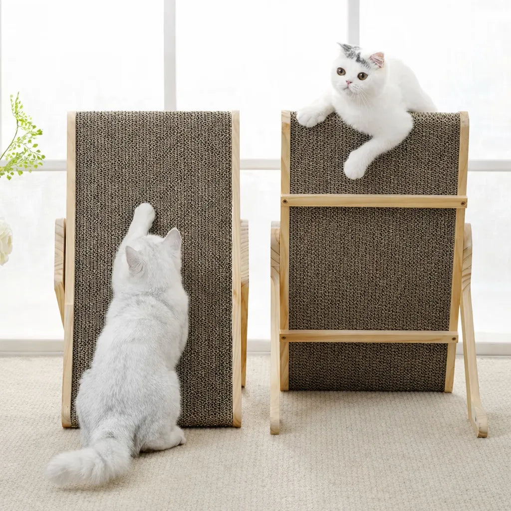 Griffoir vertical chat - Grattoir bois et carton modulable