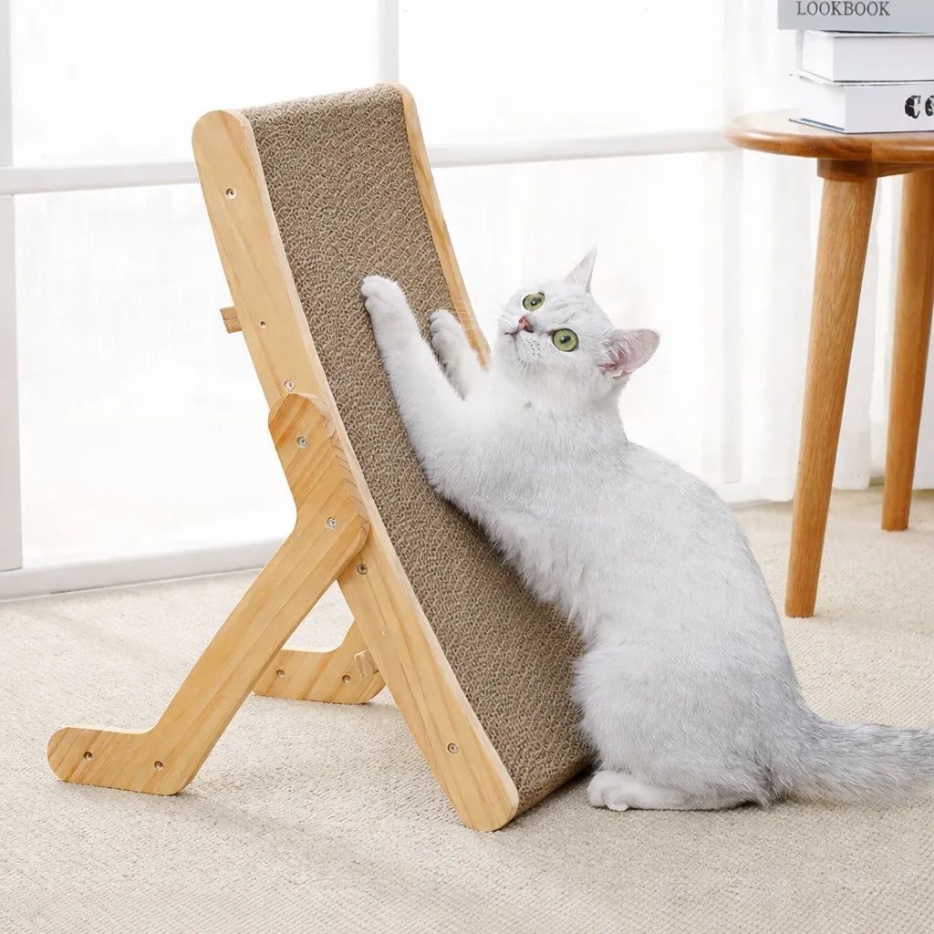 Griffoir vertical chat - Grattoir bois et carton modulable