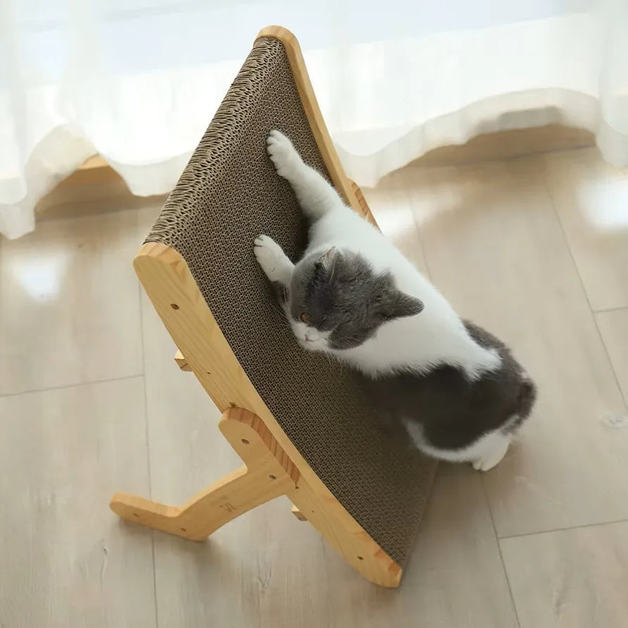 Griffoir vertical chat - Grattoir bois et carton modulable