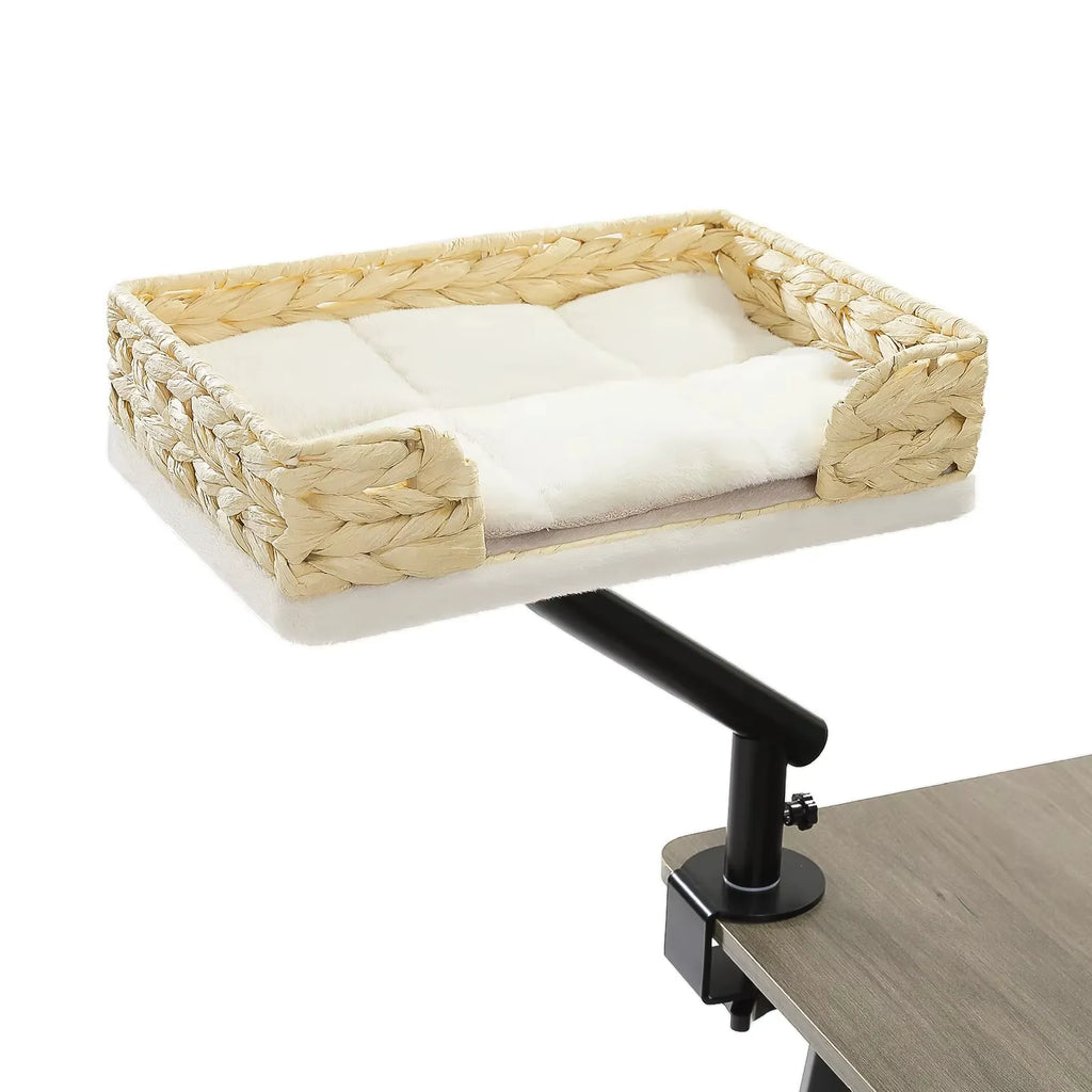 Hamac pour chat de bureau - Bras rotatif 360° et fixation pince