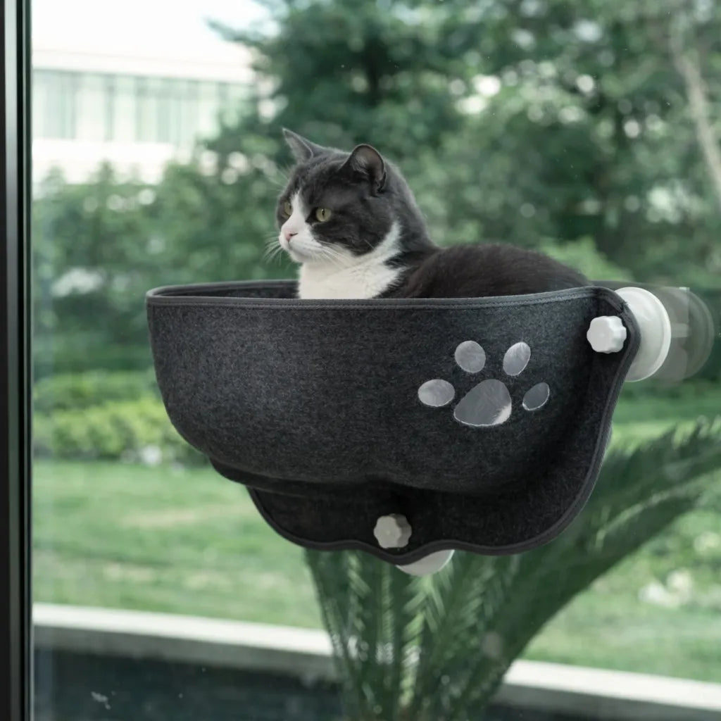 Hamac pour chat suspendu à fenêtre - Confort & sécurité