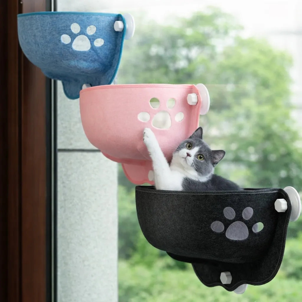 Hamac pour chat suspendu à fenêtre - Confort & sécurité
