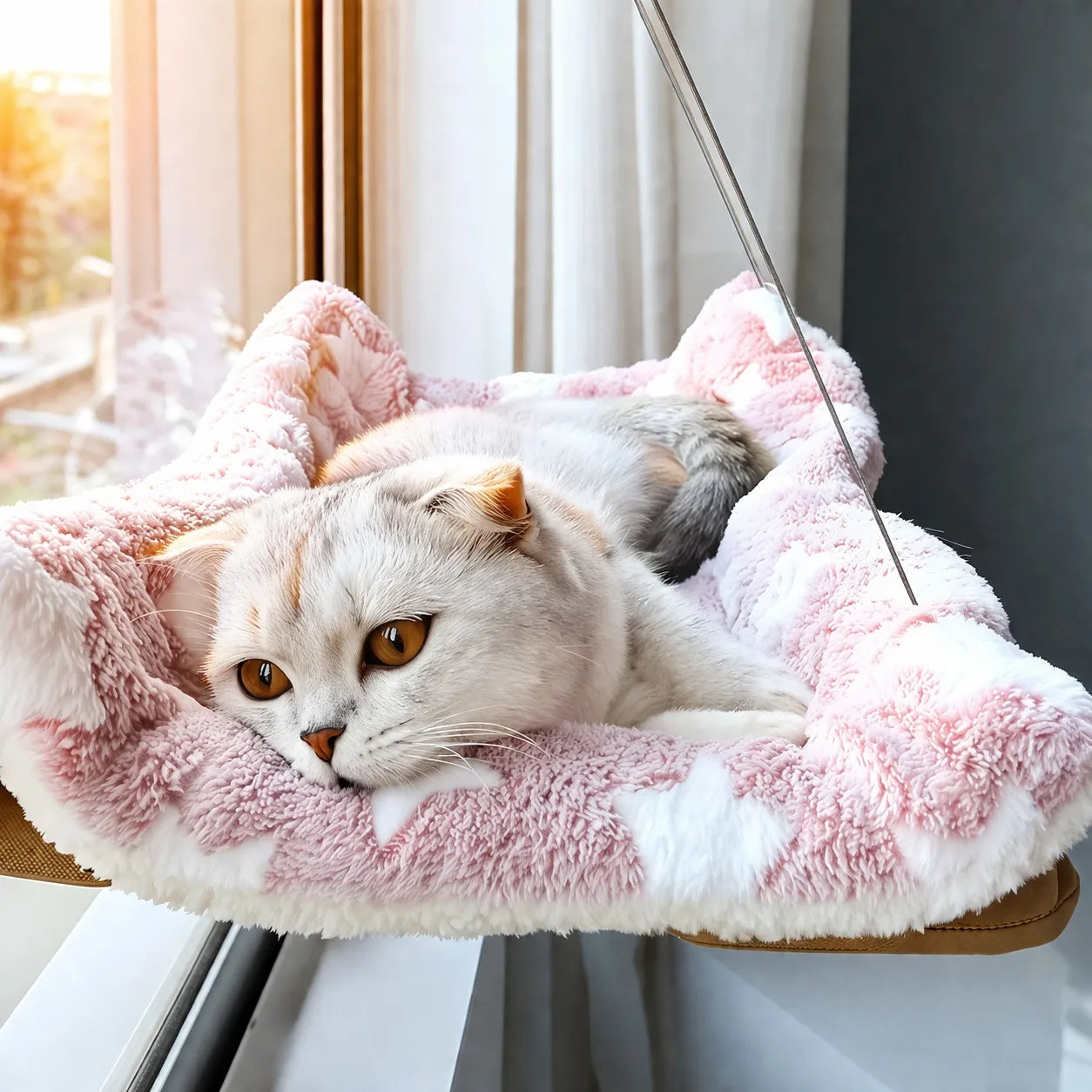 Hamac pour chat suspendu - Confort et sécurité à la fenêtre