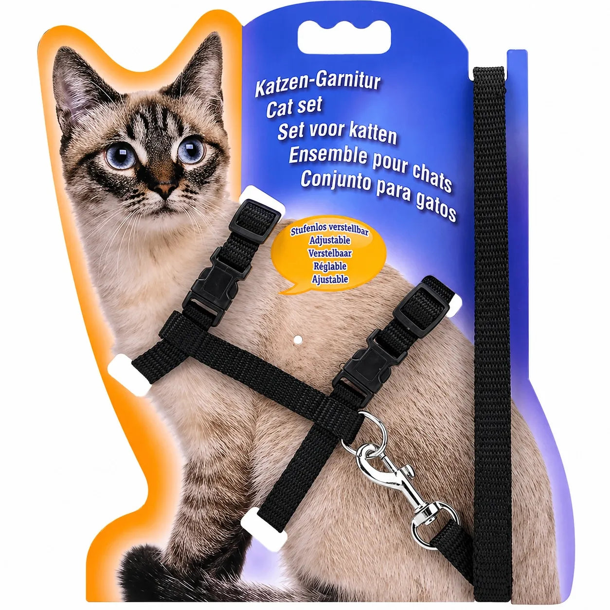 Harnais chat nylon réglable - Ensemble laisse confortable