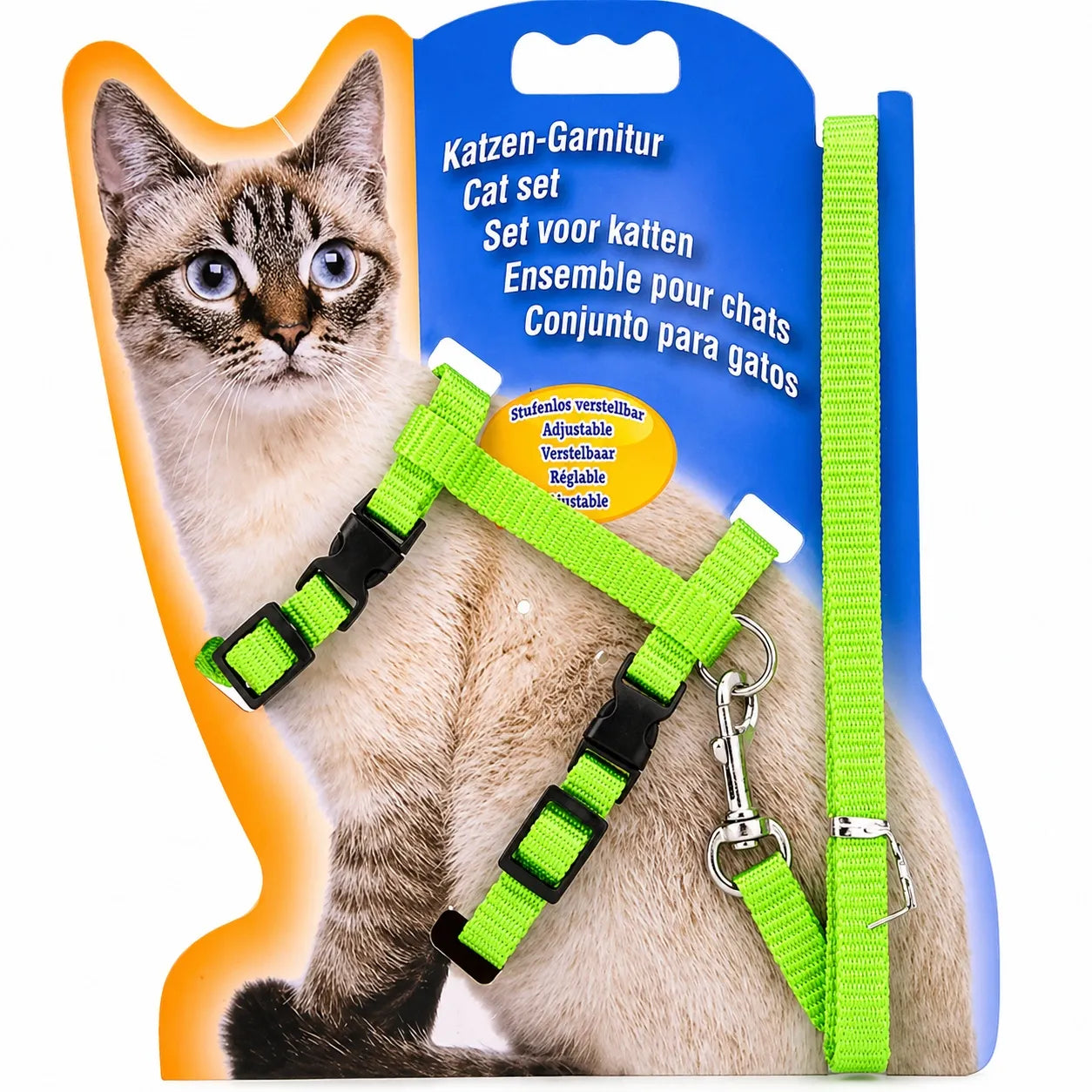 Harnais chat nylon réglable - Ensemble laisse confortable