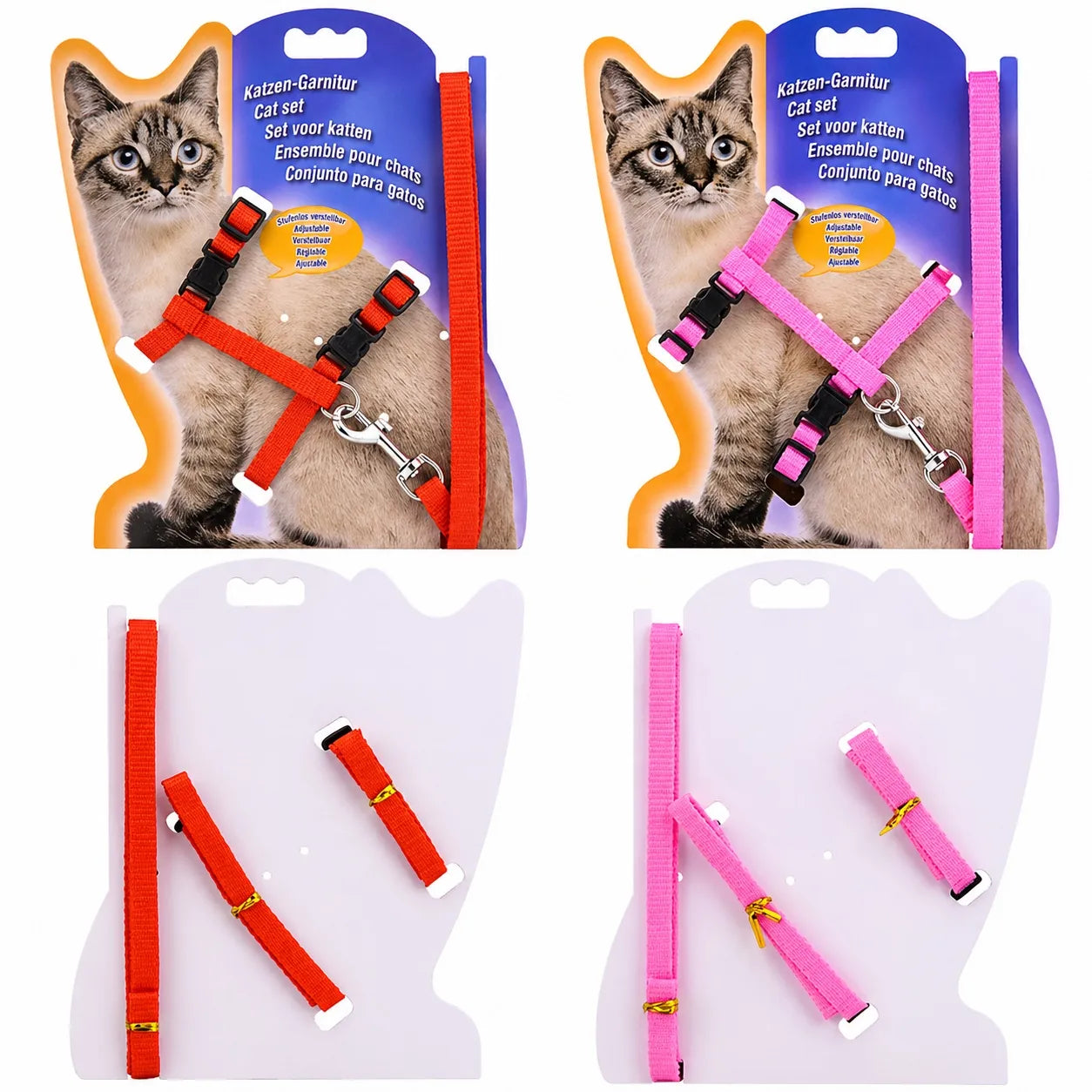 Harnais chat nylon réglable - Ensemble laisse confortable