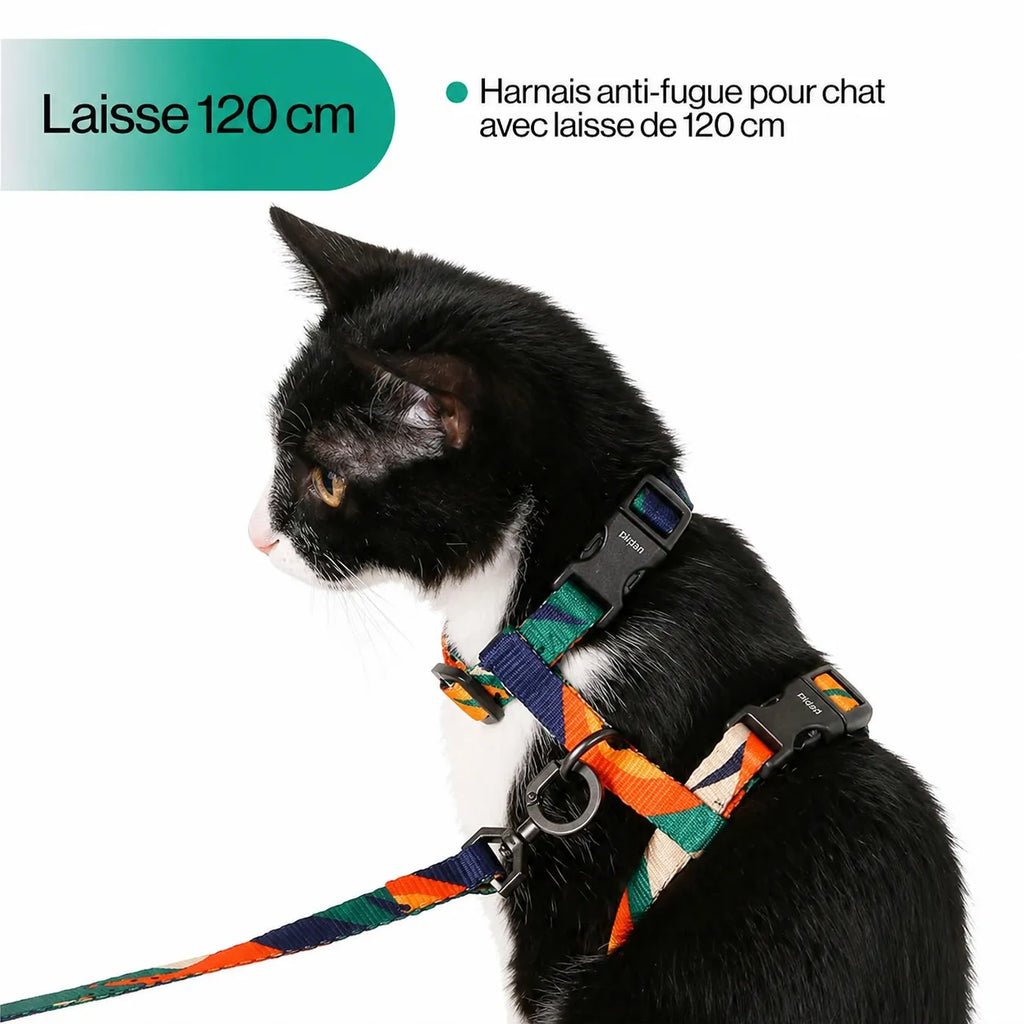 Harnais chat réglable anti-évasion - Laisse incluse 122 cm