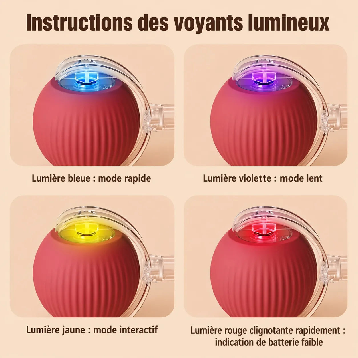 Jouet chat interactif - Balle roulante automatique silencieuse