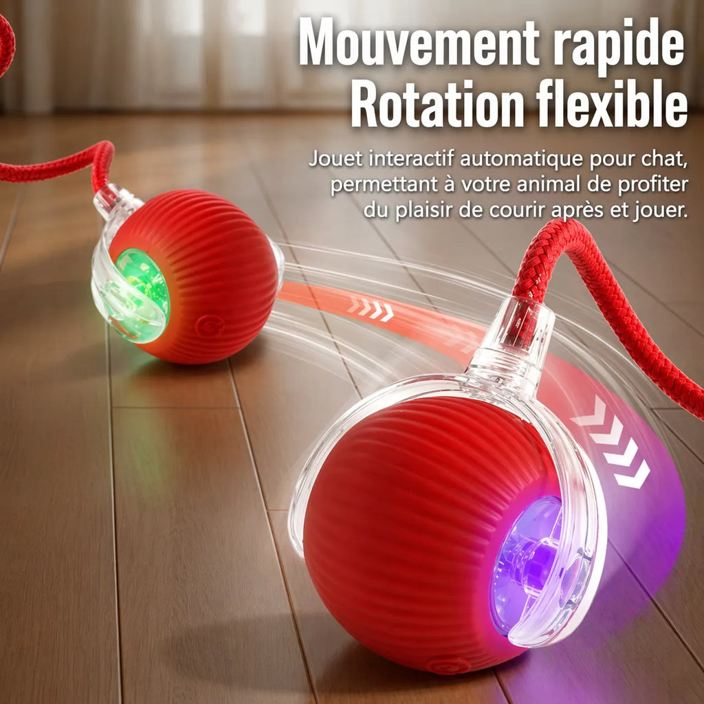 Jouet chat interactif - Balle roulante automatique silencieuse
