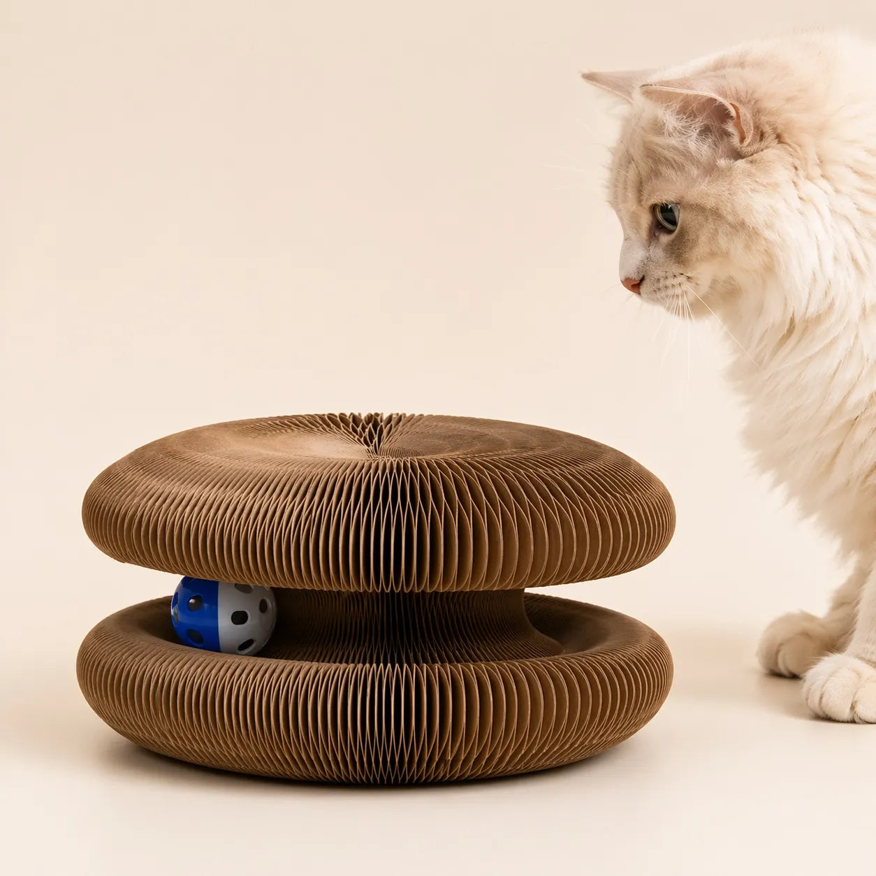 Jouet chat interactif grattoir 3 en 1 - Papier ondulé durable