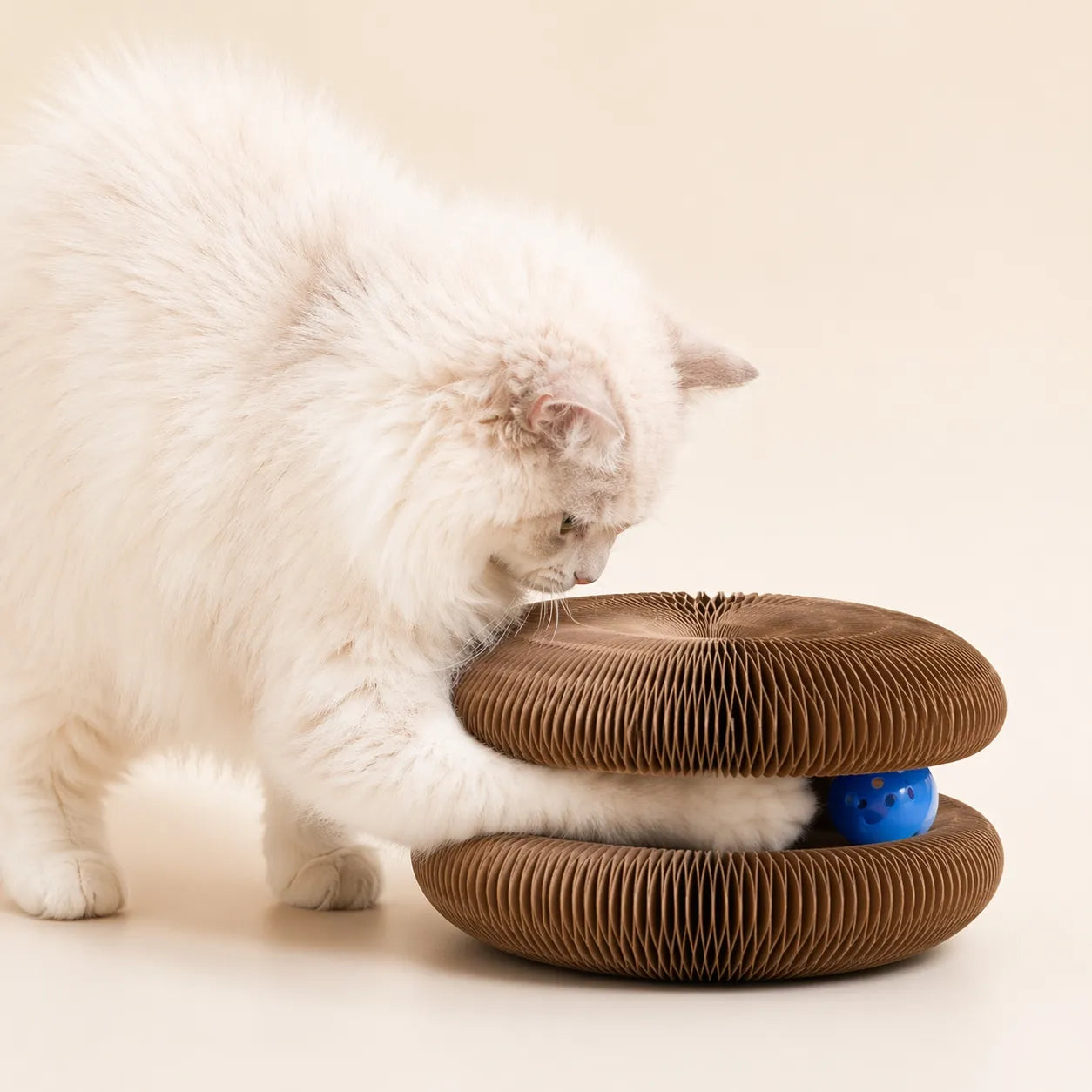 Jouet chat interactif grattoir 3 en 1 - Papier ondulé durable