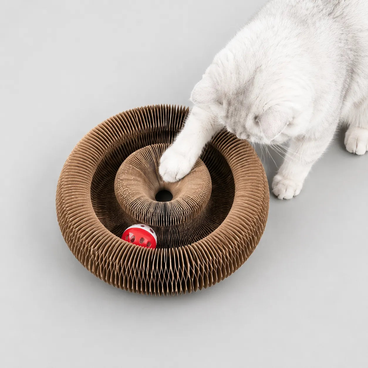 Jouet chat interactif grattoir 3 en 1 - Papier ondulé durable