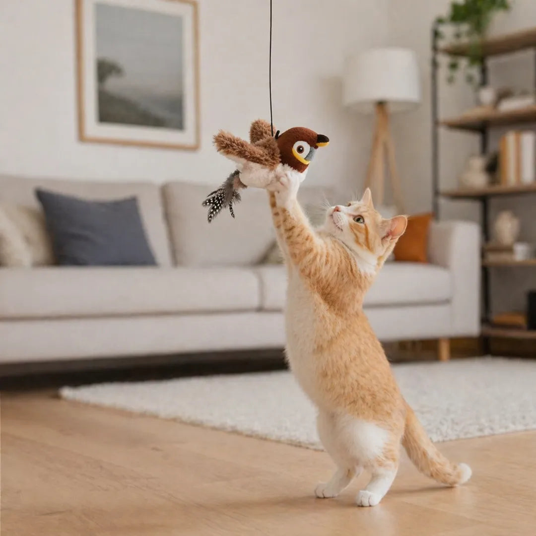 Jouet chat interactif oiseau battant | Rechargeable USB