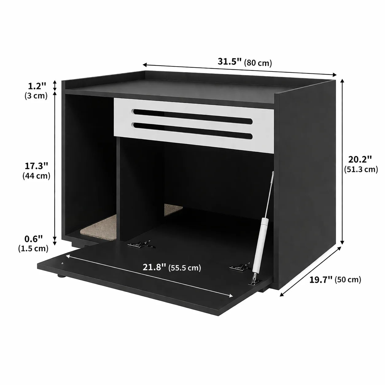 Meuble cache litière chat - Table d'Appoint pour Chat