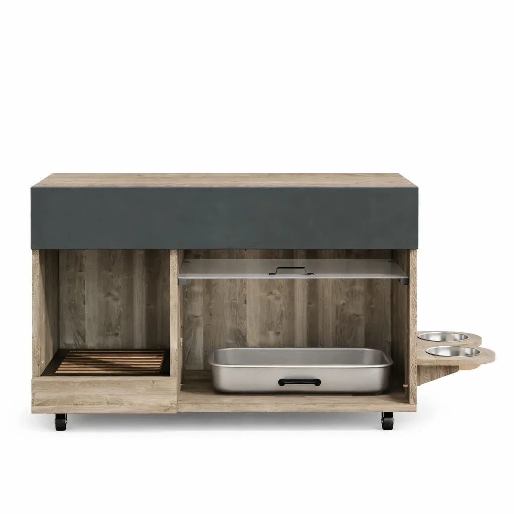 Meuble litière à chat - Design bois multifonctionnel