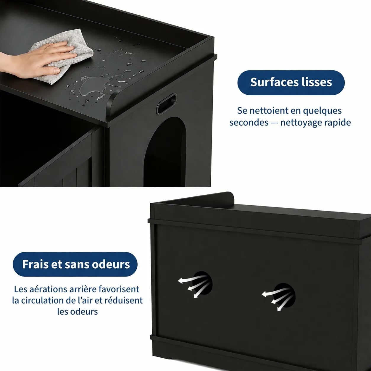 Meuble litière chat bois - Armoire Bois Dissimulée pour Chat
