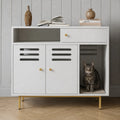 Meuble pour litière chat en bois - Table d'Appoint Chat