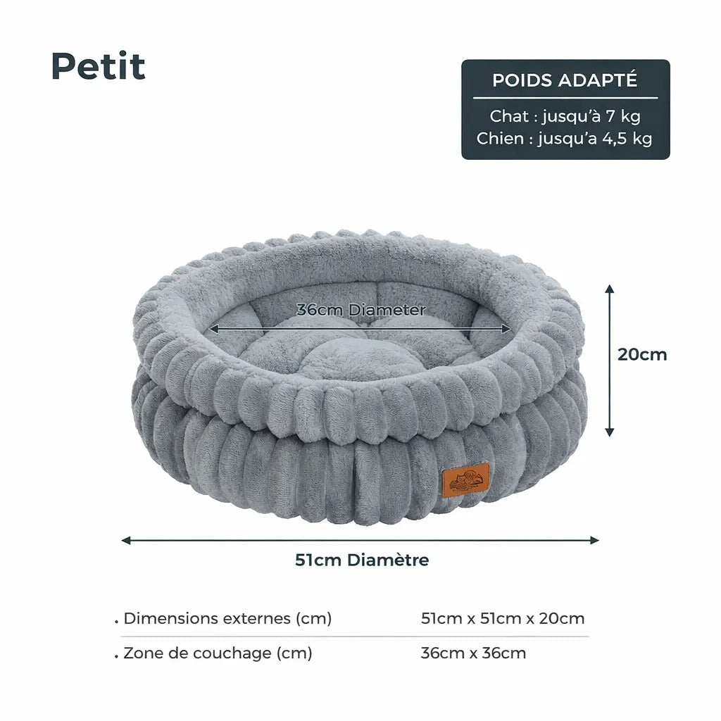 Panier à chats - Lit rond lavable toutes saisons