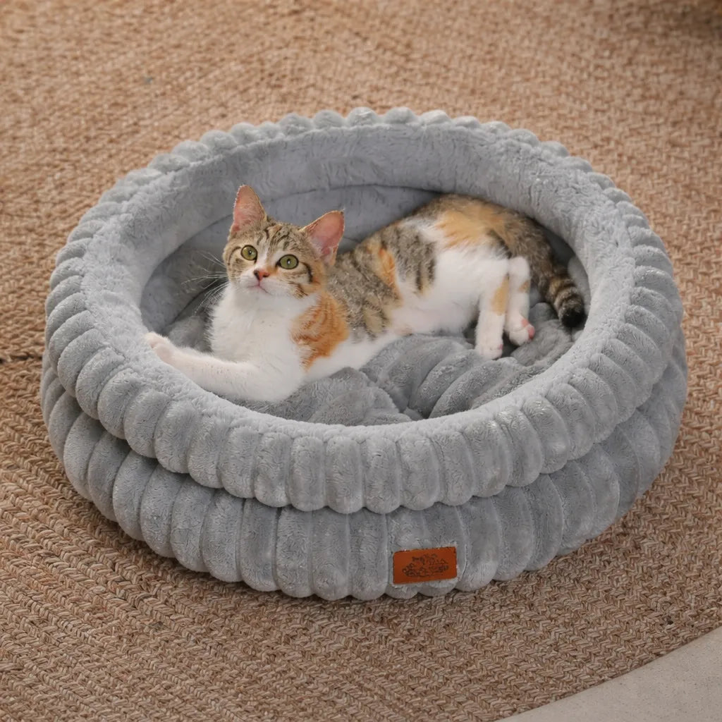 Panier à chats - Lit rond lavable toutes saisons