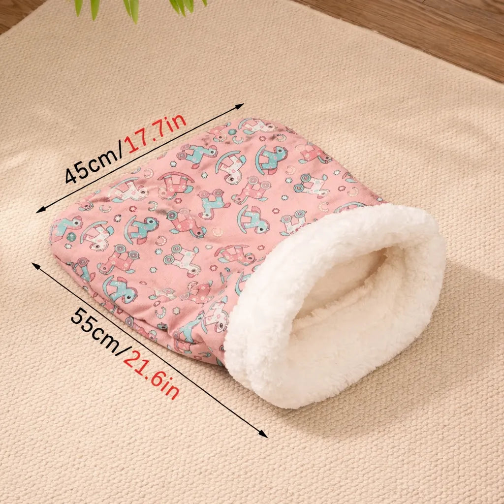Panier chat grotte - Peluche douce hiver