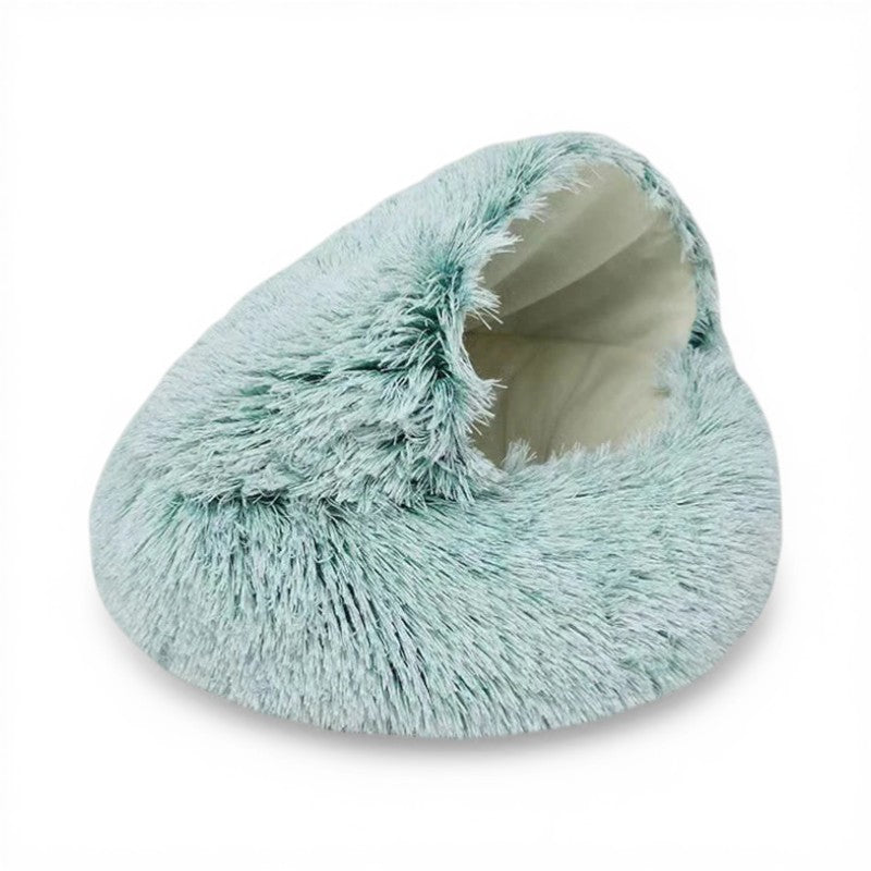 Panier chat peluche - Nid douillet 2 en 1 pour félin