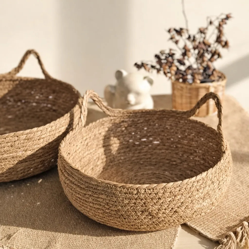 Panier en rotin pour chat - Coussin coton amovible