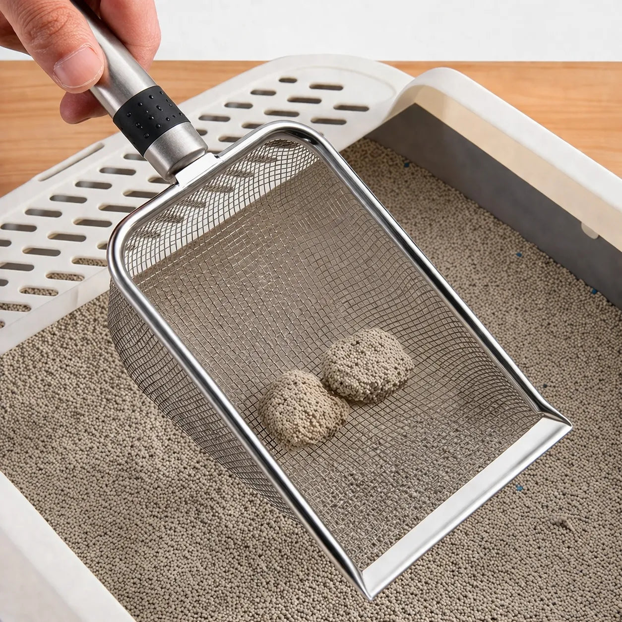 Pelle à litière pour chat - Acier inoxydable durable