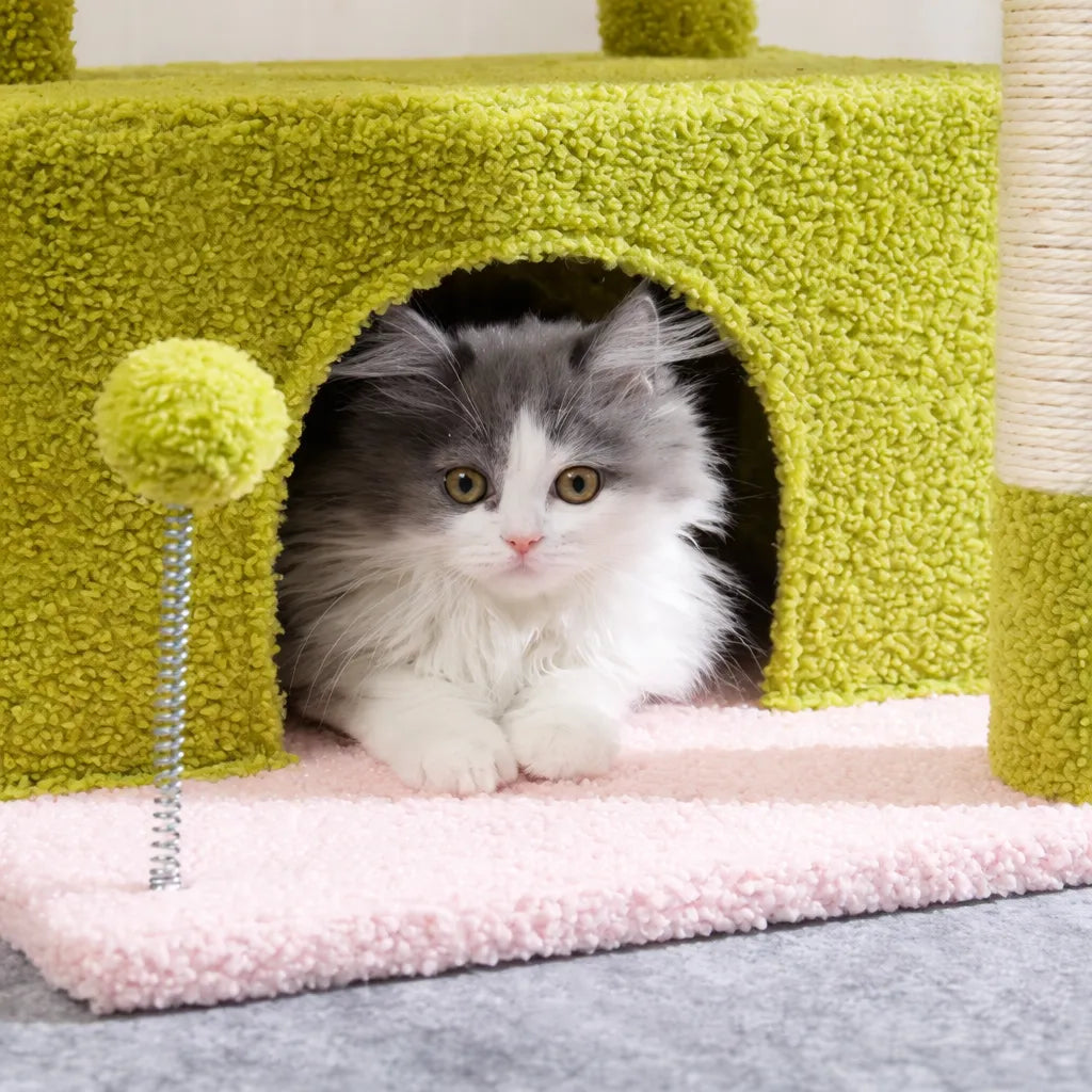 Petit arbre a chat avec hamac - Niche hamac griffoir sisal