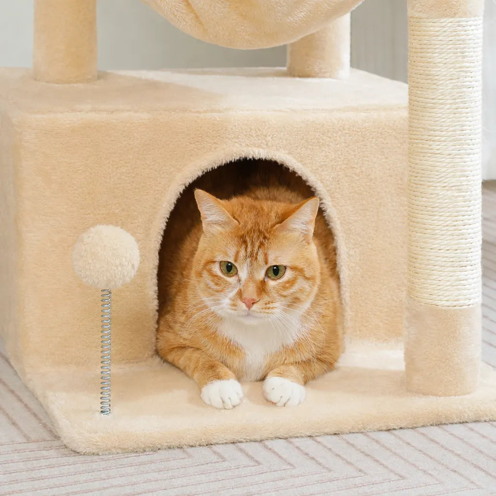 Petit arbre a chat avec hamac - Niche hamac griffoir sisal
